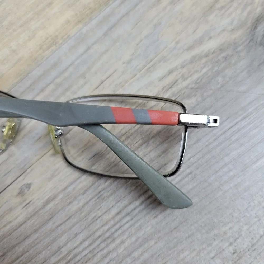 Ray-Ban Eyeglasses Frames RB 1030 4008 Gunmetal Gray Red Striped Kids 47-16-125